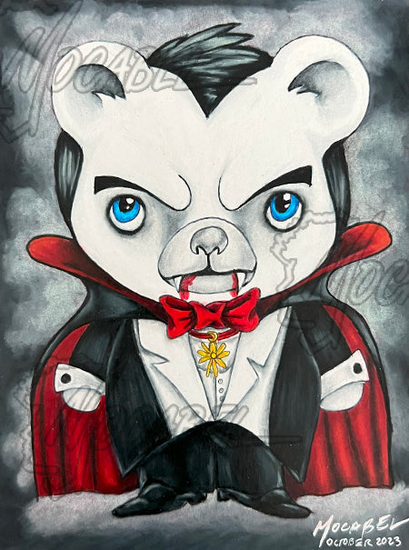 Dracu Bear - 4.5" x 6" Cardstock