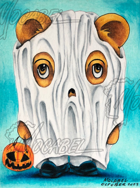 Ghost Bear - 4.5" x 6" Cardstock