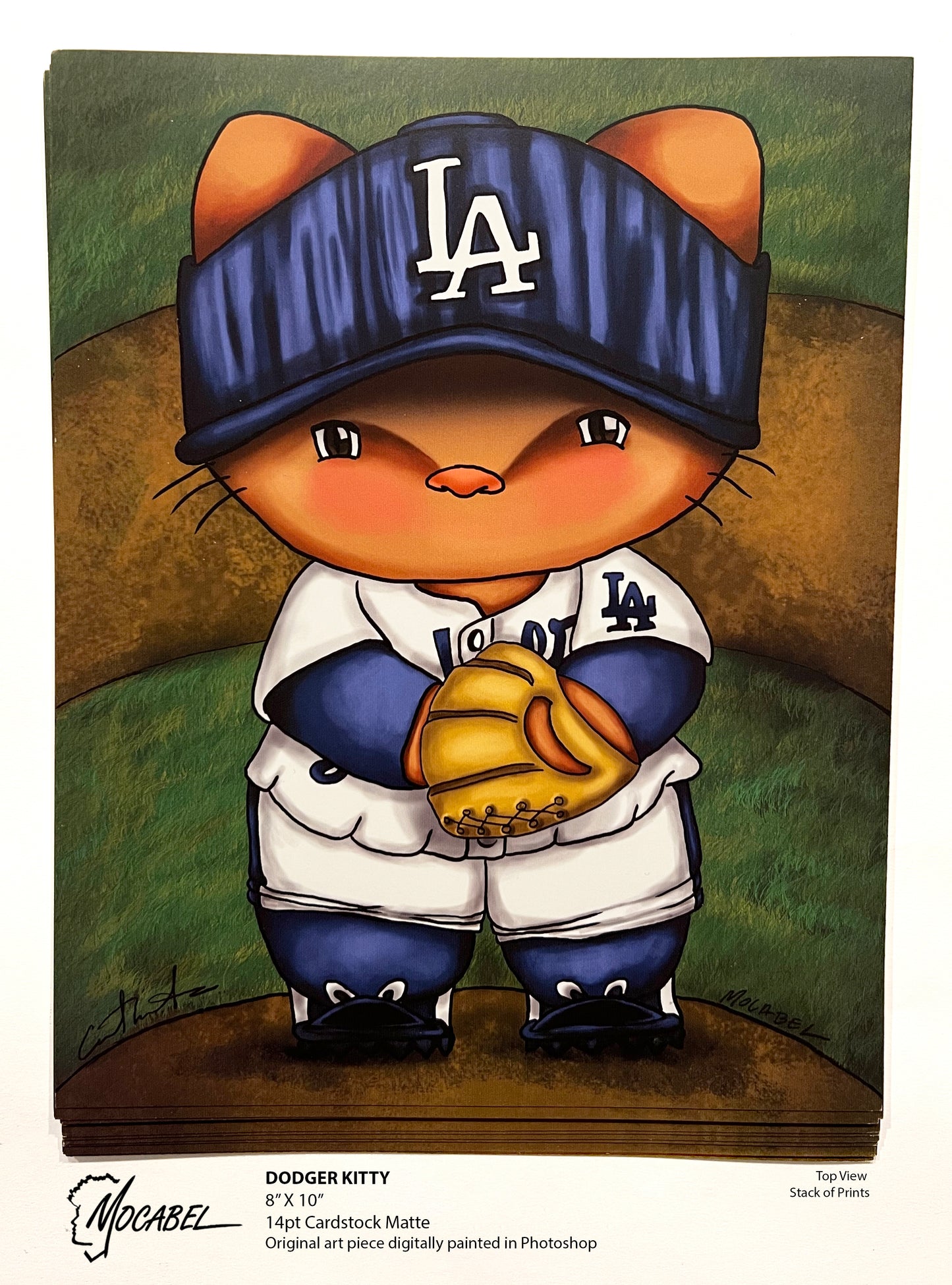 Dodger Kitty - Print: 8" x 10" 14pt Cardstock Matte