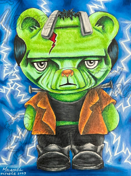Franken Bear - 4.5" x 6" Cardstock