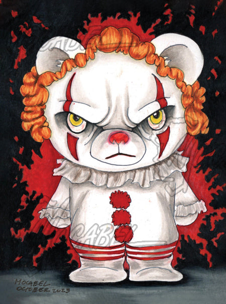 Clown Bear - 4.5" x 6" Cardstock